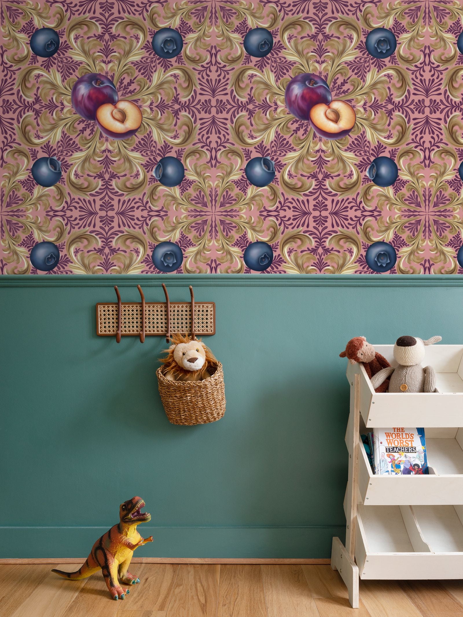 Plum & Berry Delight Repeat Pattern Wallpaper