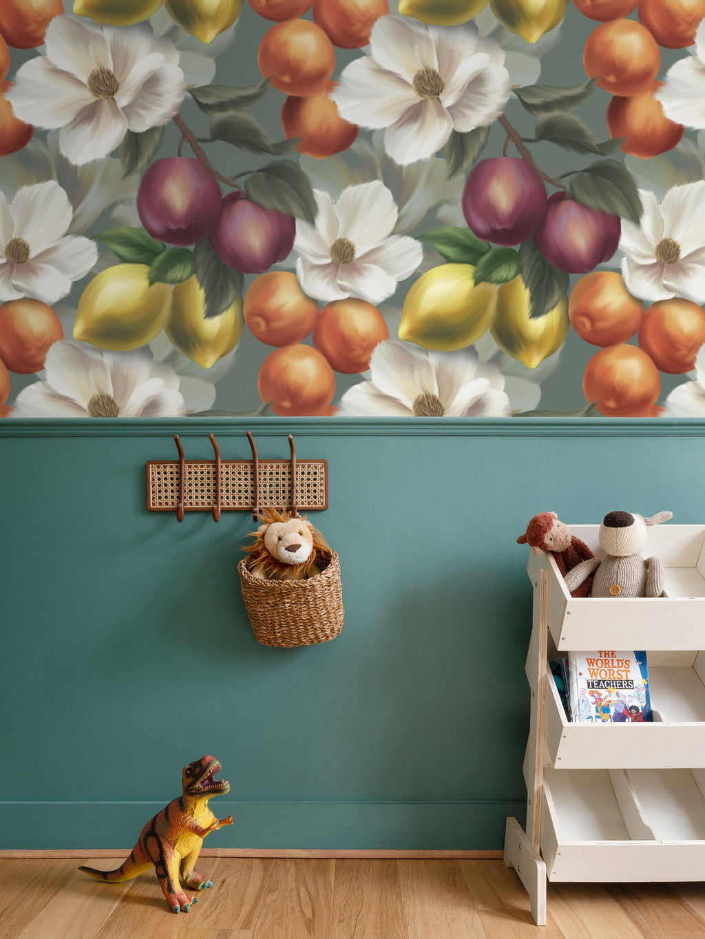 Fruits Parade Repeat Pattern Wallpaper