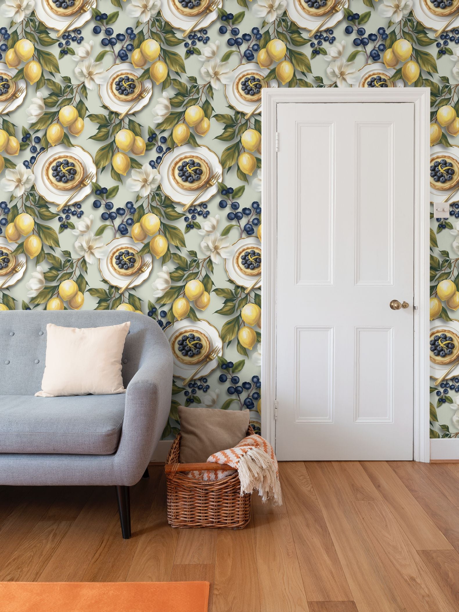 Tuscan Orange Repeat Pattern Wallpaper