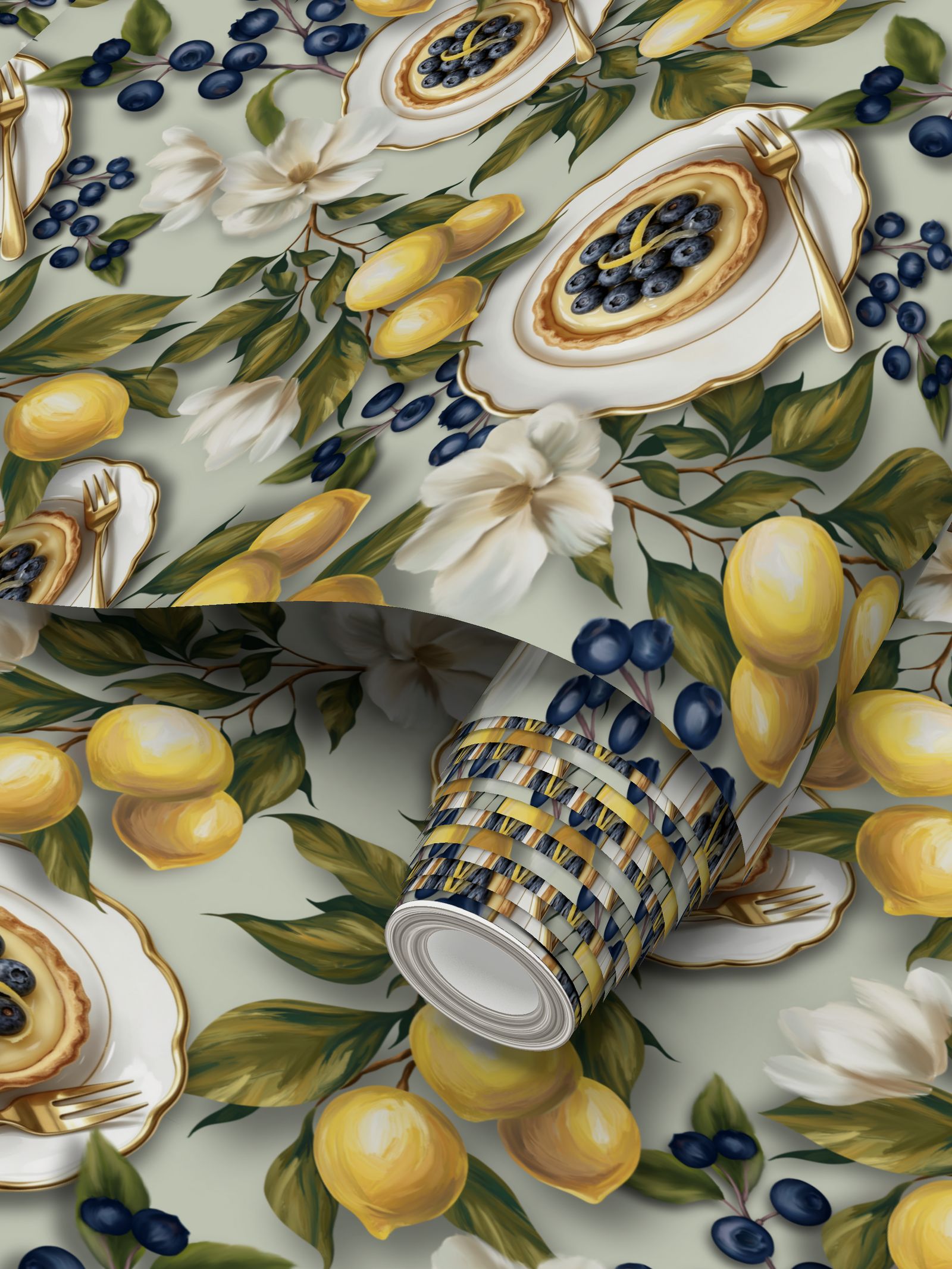 Tuscan Orange Repeat Pattern Wallpaper