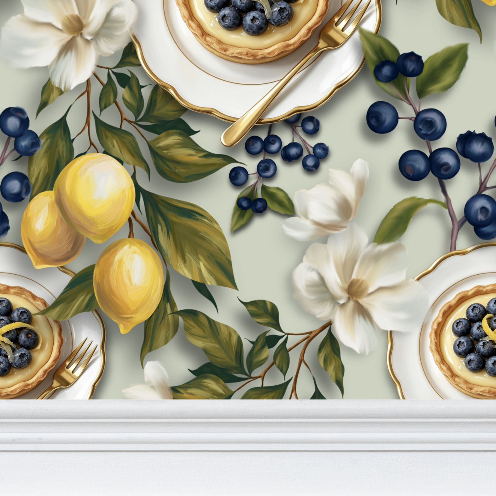 Tuscan Orange Repeat Pattern Wallpaper