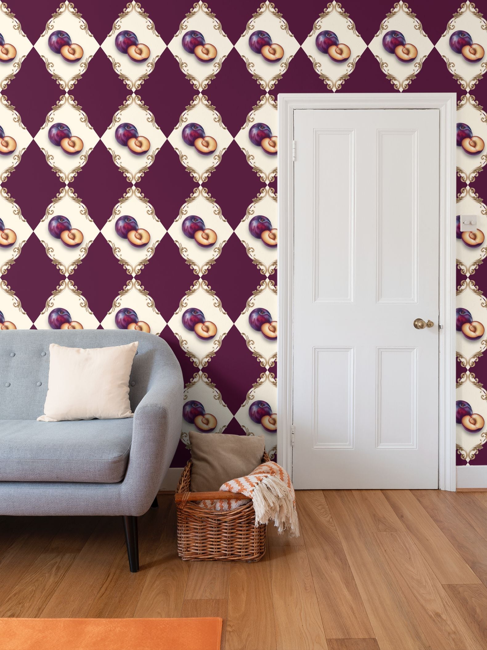 Fig & Berry Torta Repeat Pattern Wallpaper