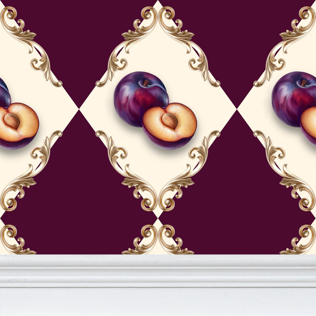 Fig & Berry Torta Repeat Pattern Wallpaper