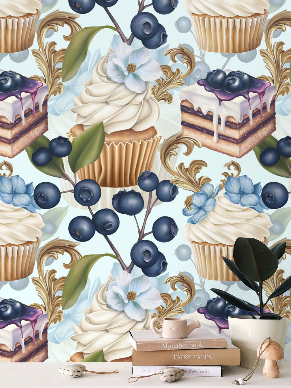 Crema Torta Repeat Pattern Wallpaper