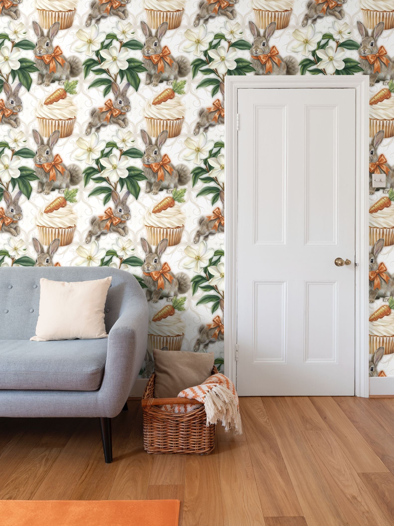 Pippin-Biscuits Carrot Cakes Repeat Pattern Wallpaper