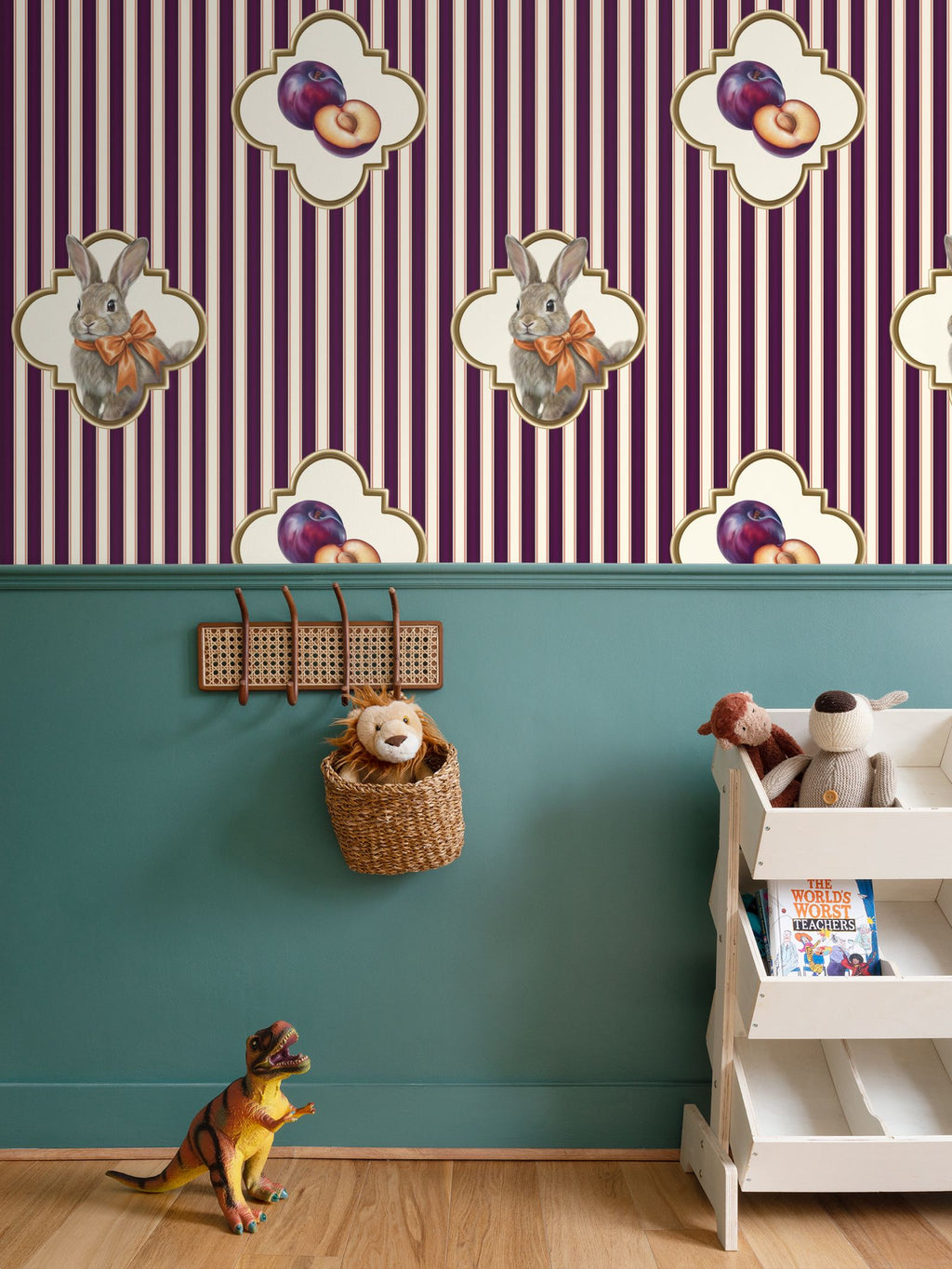 Bunny’s Plums Repeat Pattern Wallpaper