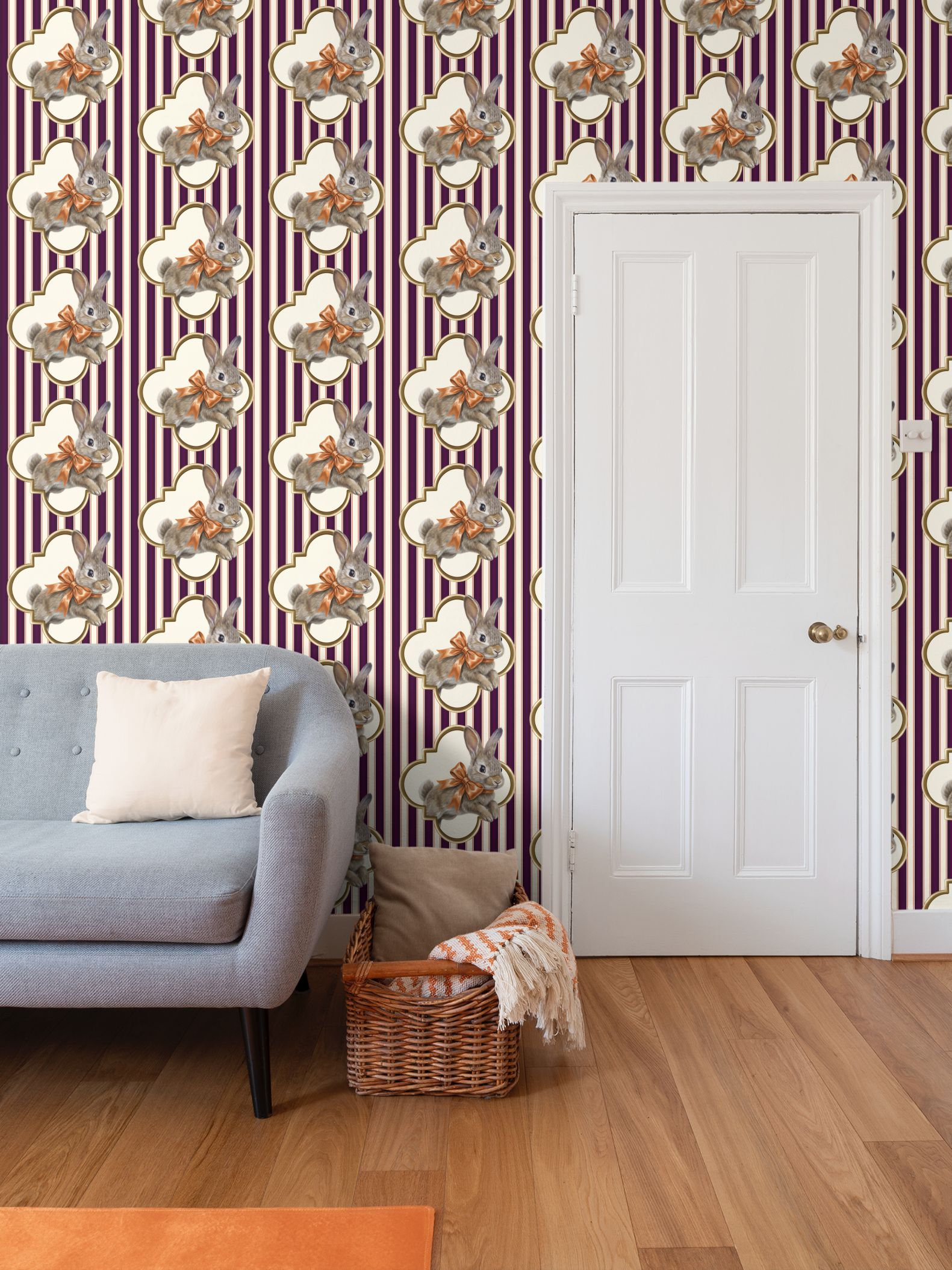 Pippin-Biscuit Repeat Pattern Wallpaper