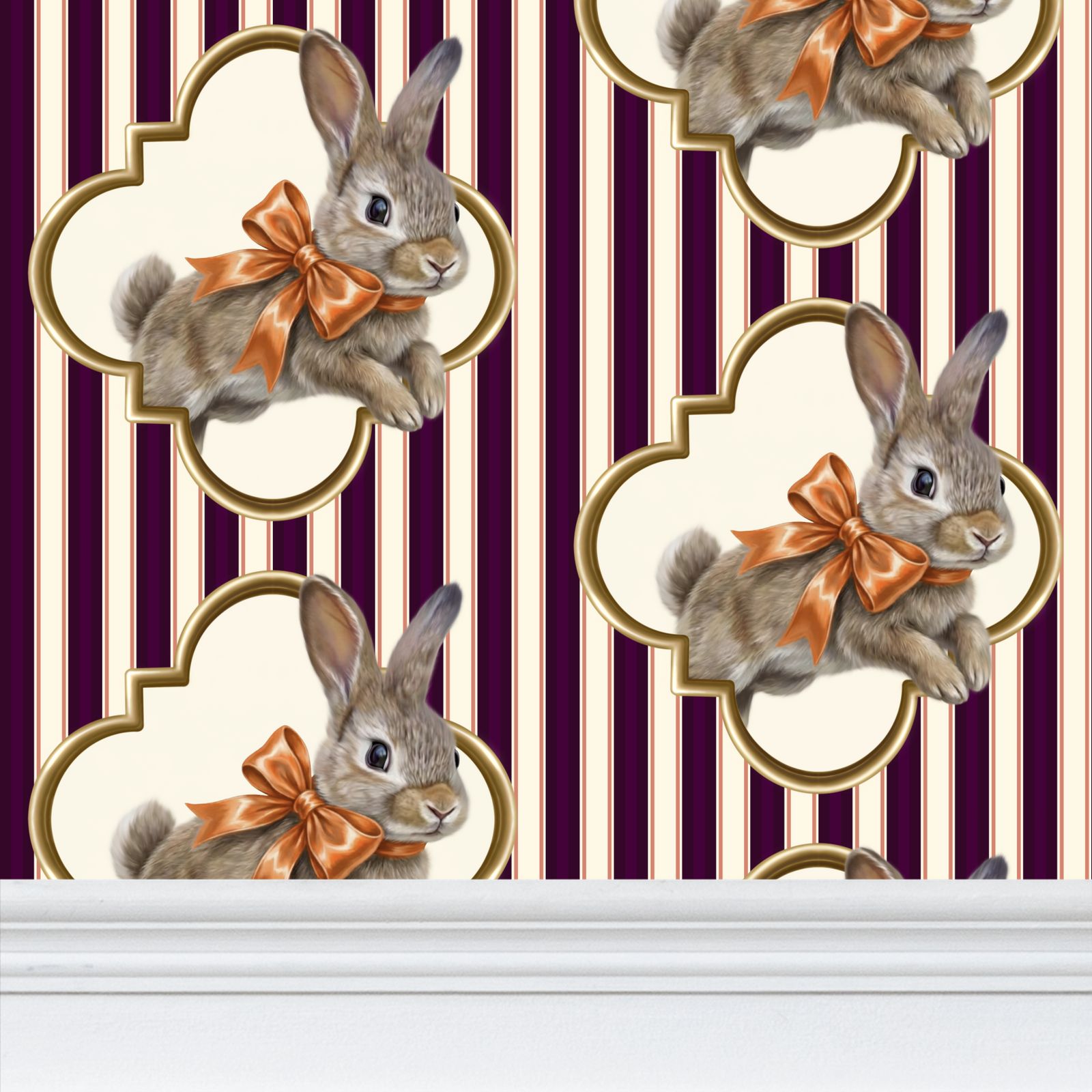 Pippin-Biscuit Repeat Pattern Wallpaper