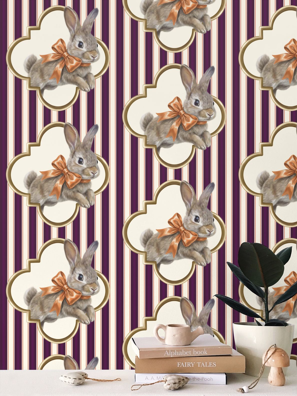 Pippin-Biscuit Repeat Pattern Wallpaper