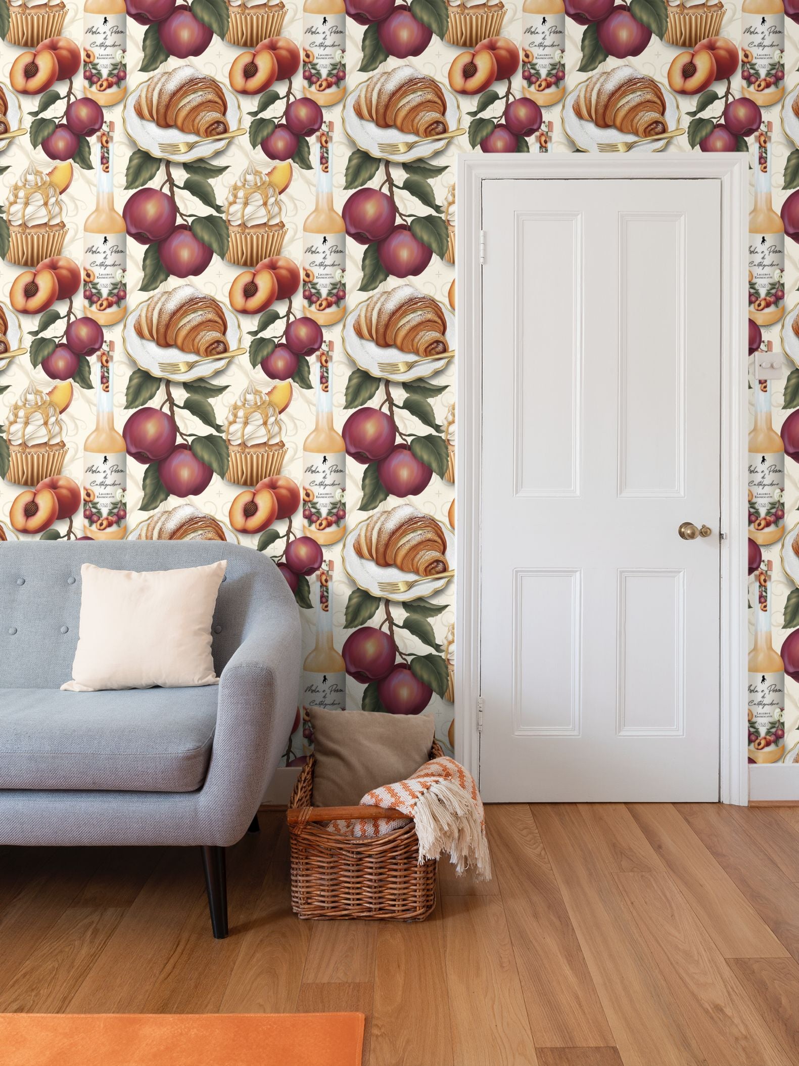Mela & Pesca Repeat Pattern Wallpaper