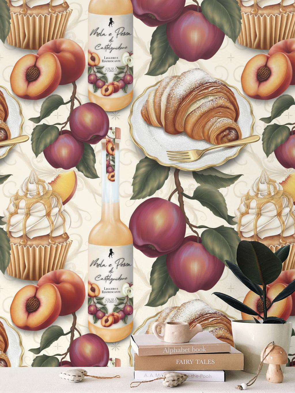 Mela & Pesca Repeat Pattern Wallpaper