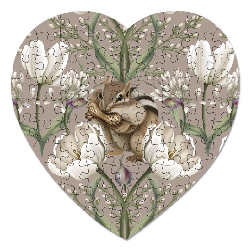 Nutty Tulips Heart Jigsaw
