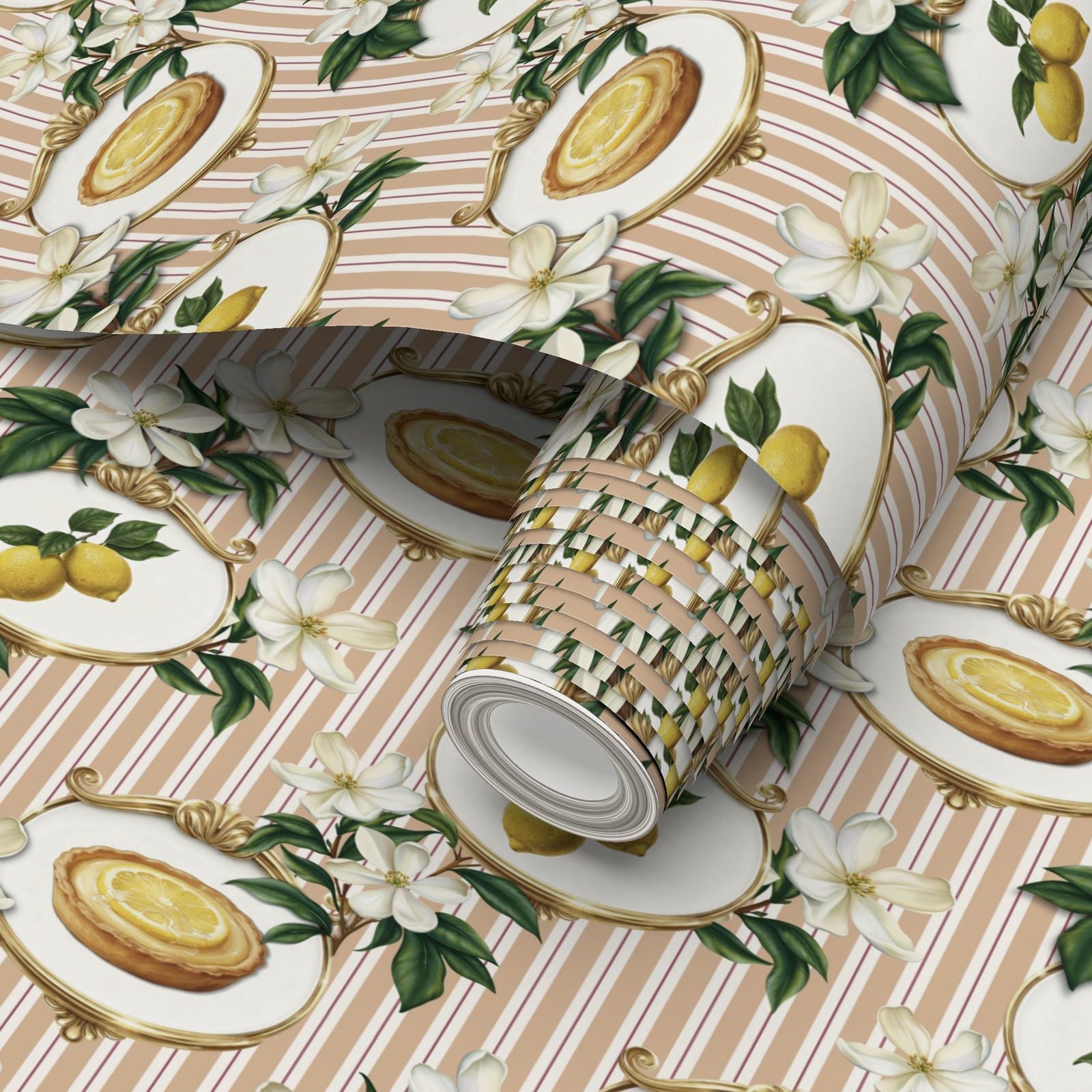 Lemon Meringue Repeat Pattern Wallpaper