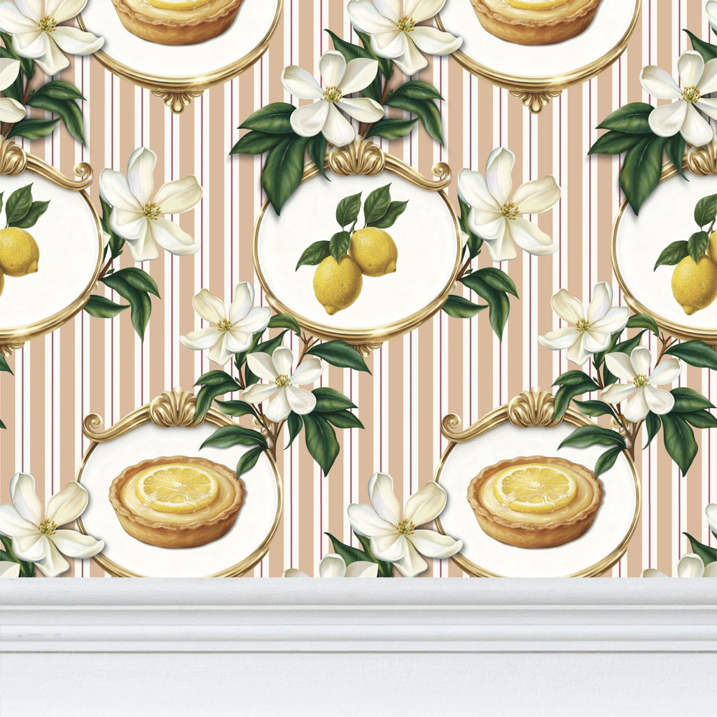 Lemon Meringue Repeat Pattern Wallpaper