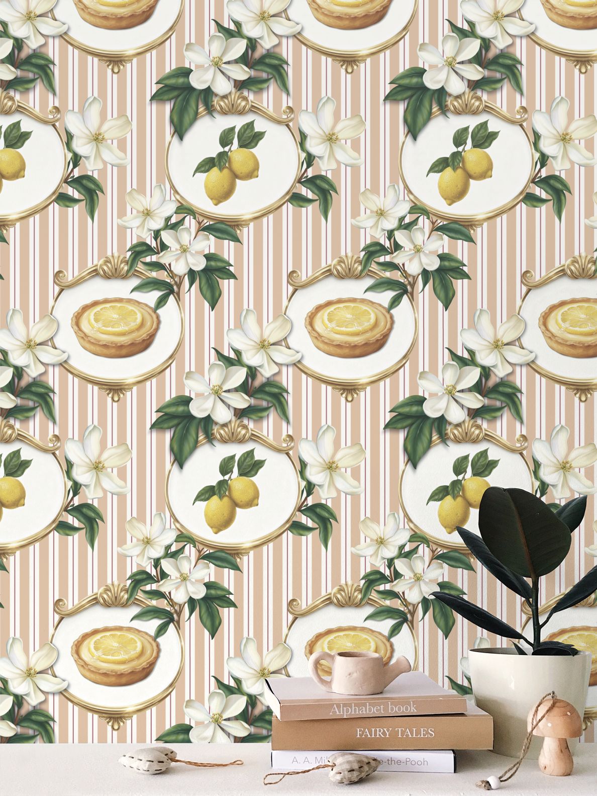Lemon Meringue Repeat Pattern Wallpaper
