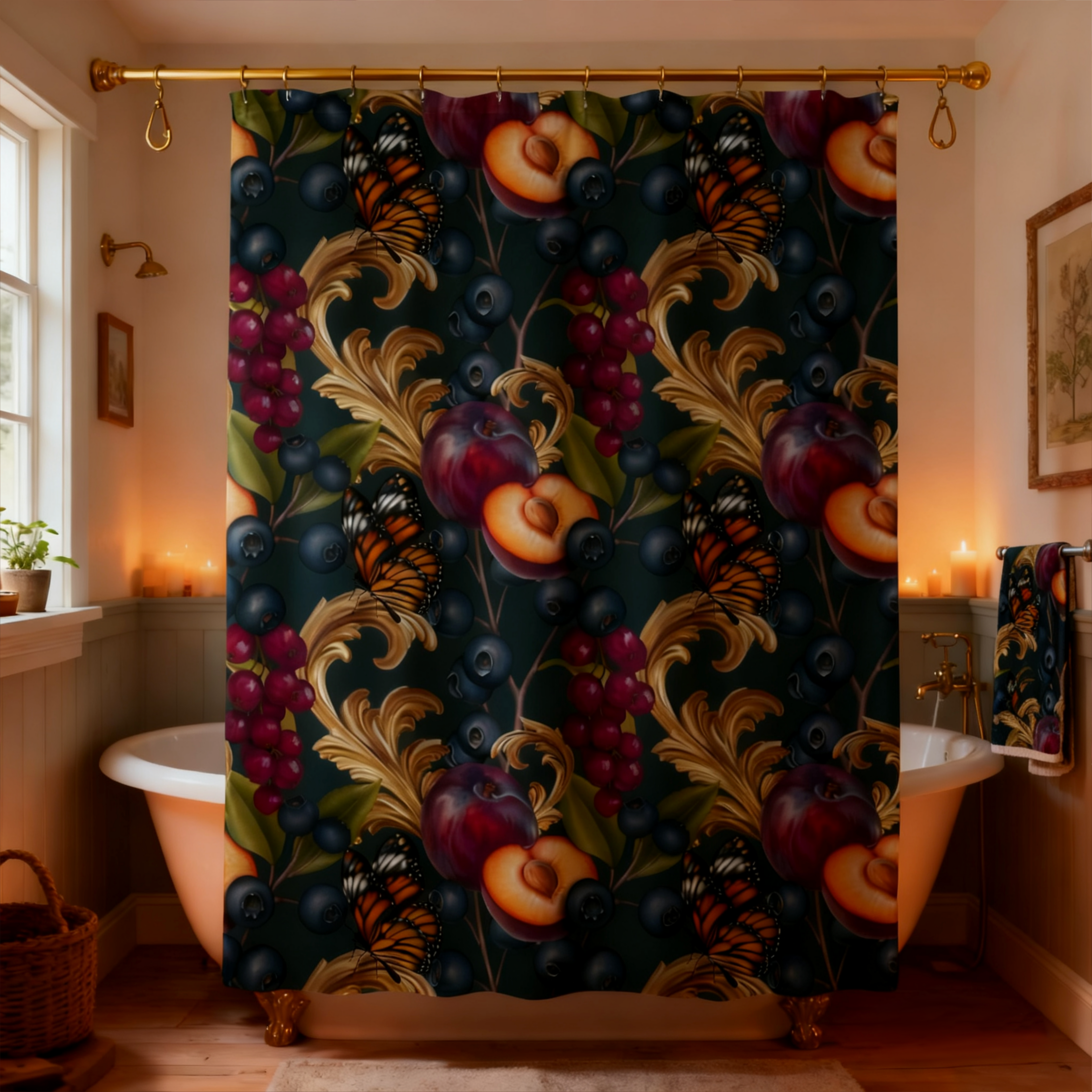 Farfalla Berries Shower curtail