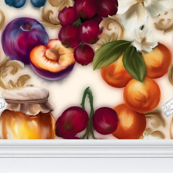 Winnie’s Marmalade Oil Painting Repeat Pattern Wallpaper
