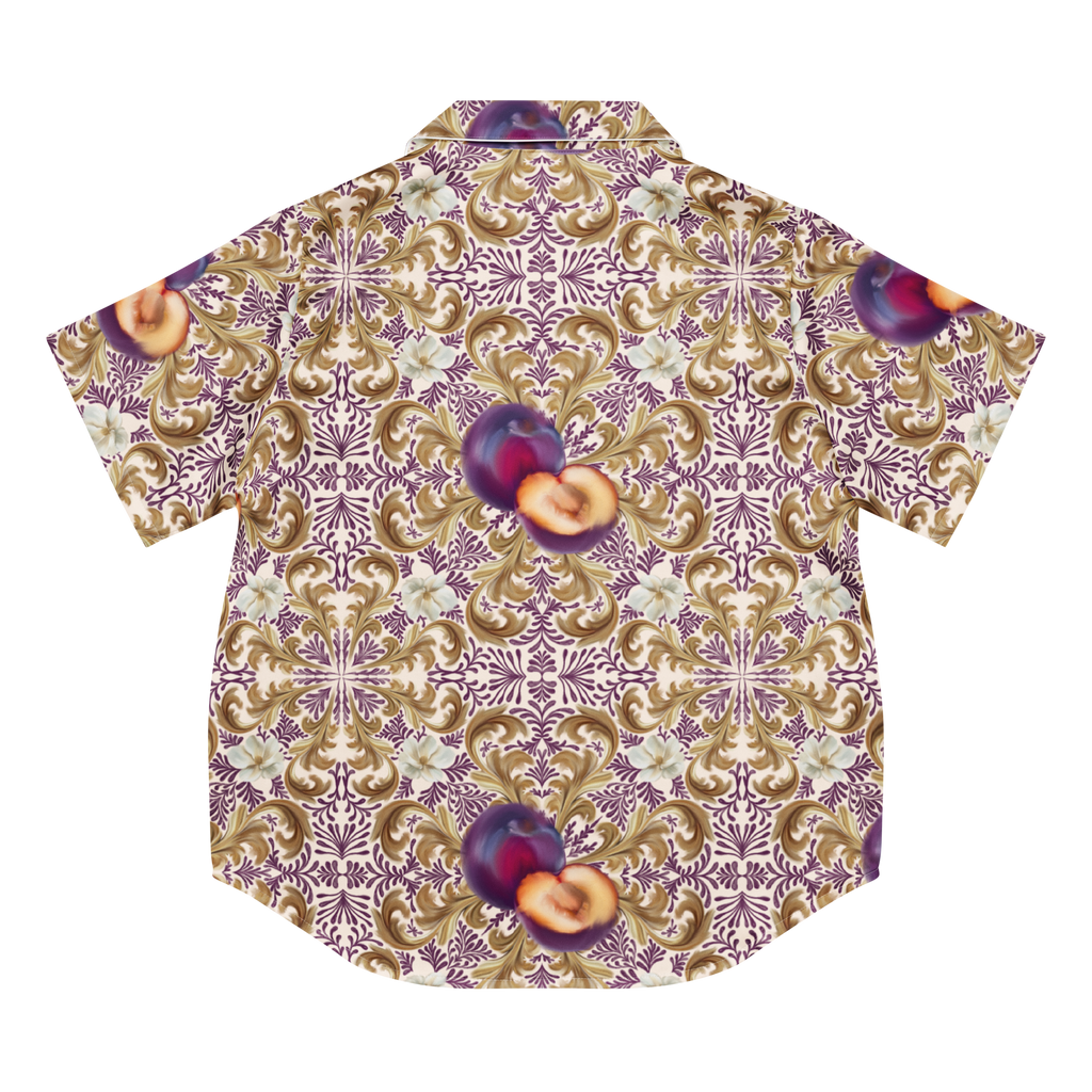 Plum Delight All-over print women’s short sleeve pyjama top