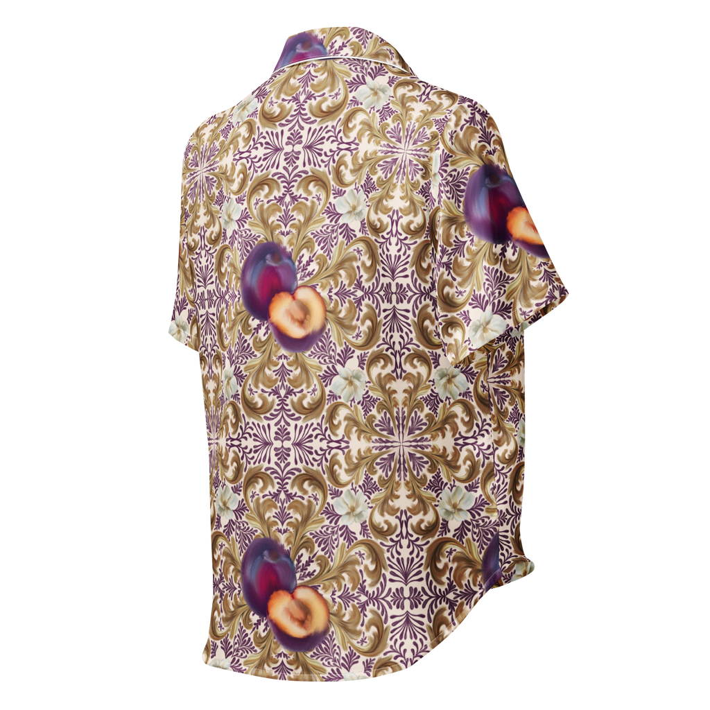 Plum Delight All-over print women’s short sleeve pyjama top